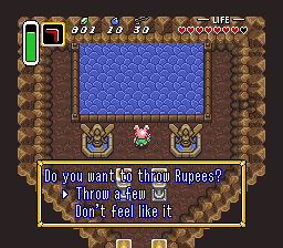 Being asked whether to throw in some Rupees