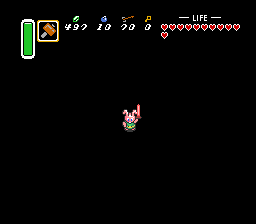 Link stabbing the sky in the void