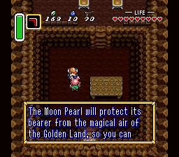 Old man: The Moon Pearl will protect its bearer from the magical air of the Golden Land, so you can