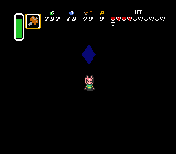 Link in black void...